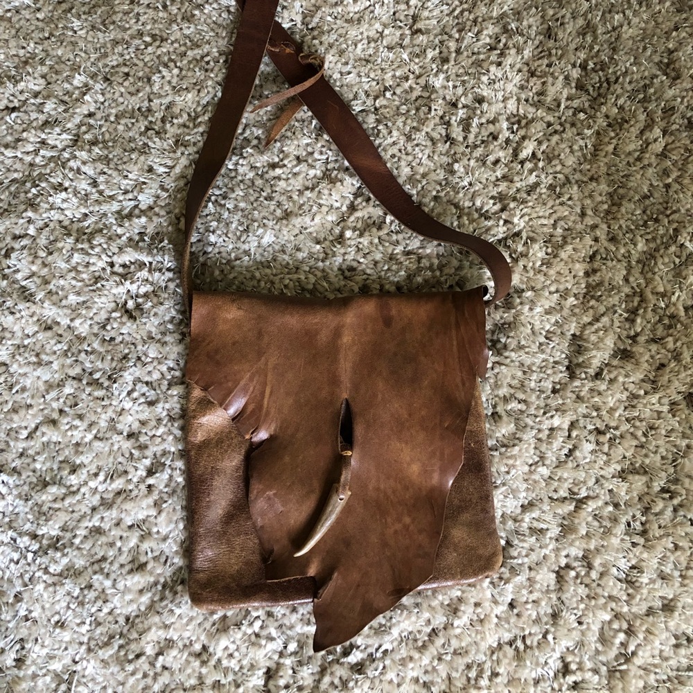 Leather boho crossbody bag